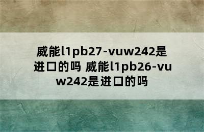 威能l1pb27-vuw242是进口的吗 威能l1pb26-vuw242是进口的吗